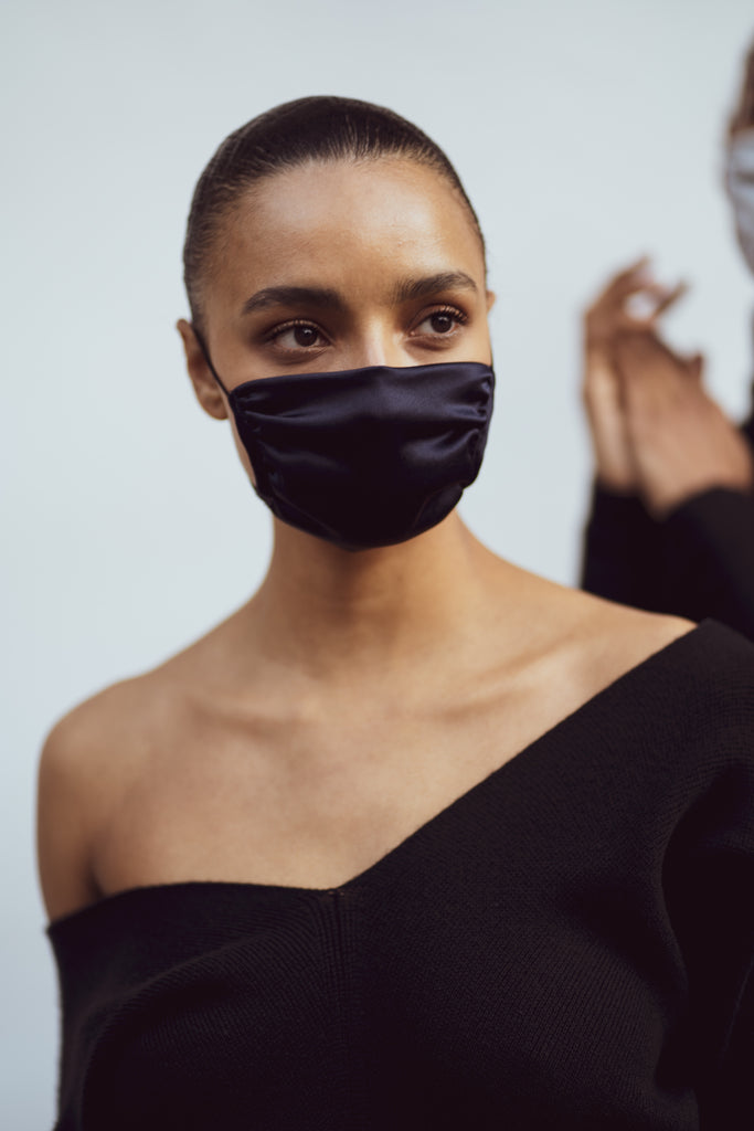 Peace Face Covering - Black Silk (2 in 1 Pack) - KESNYC.COM