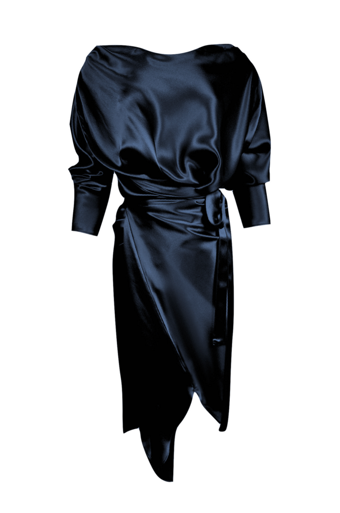 The Lia Dress - Midnight Georgette - KESNYC.COM