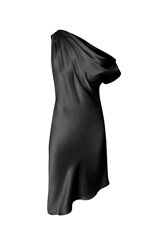 Venus Drop Shoulder Dress - Black - KESNYC.COM