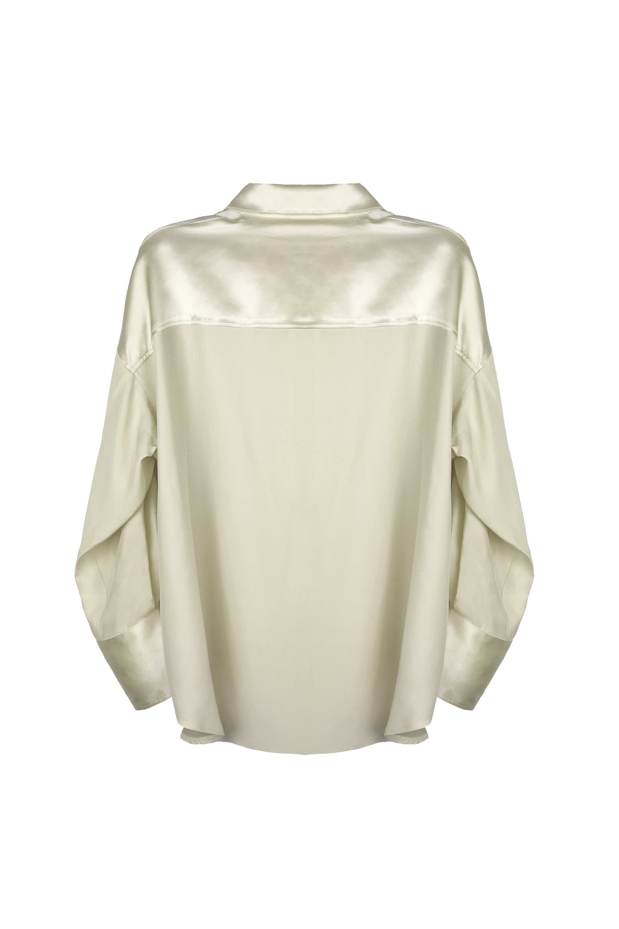 Oversized Button Down | Off-white Silk Shirt | KES