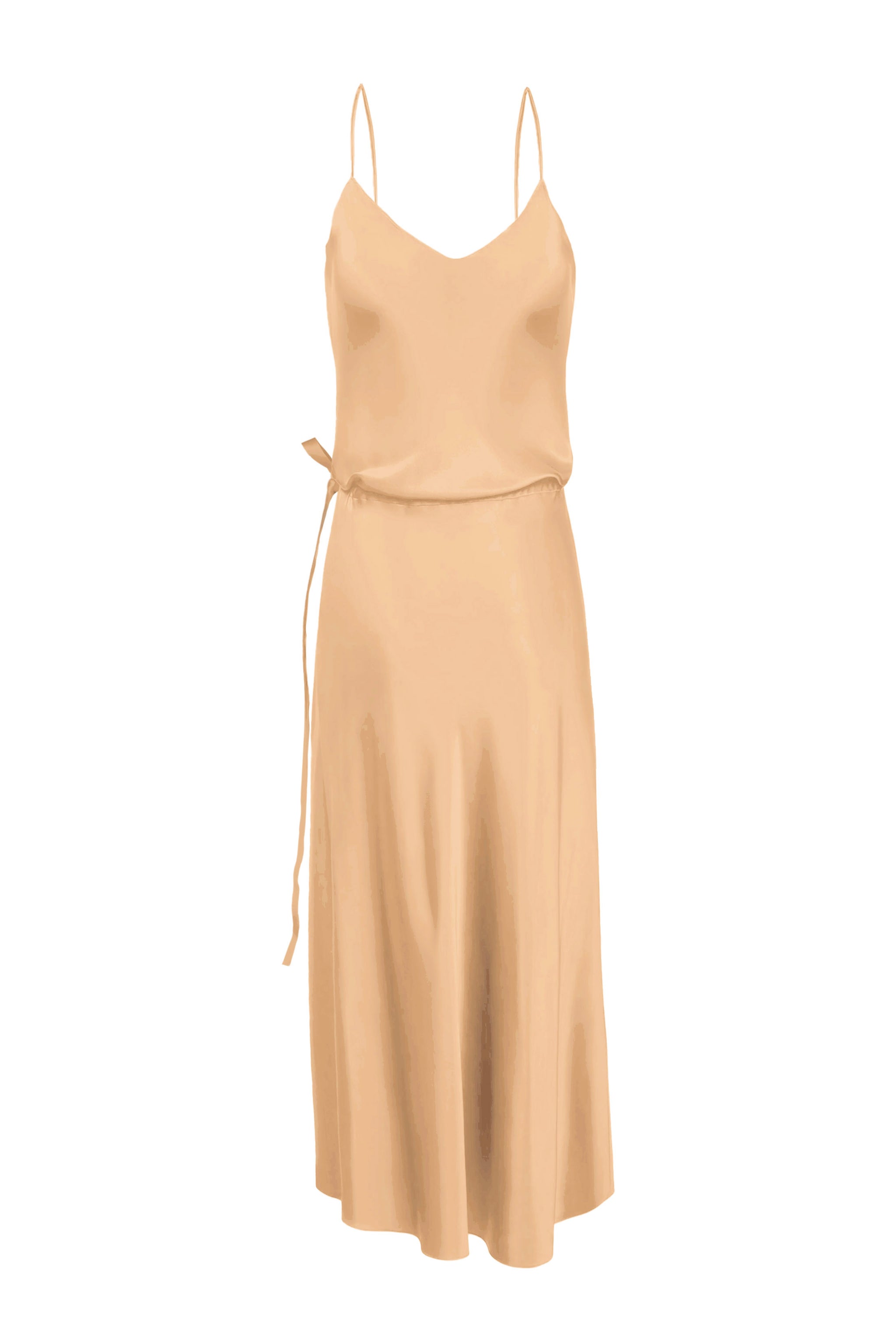 nude midi slip dress Midi Wedding-Guest Slip Dress CLBD103 Sand / XSmall