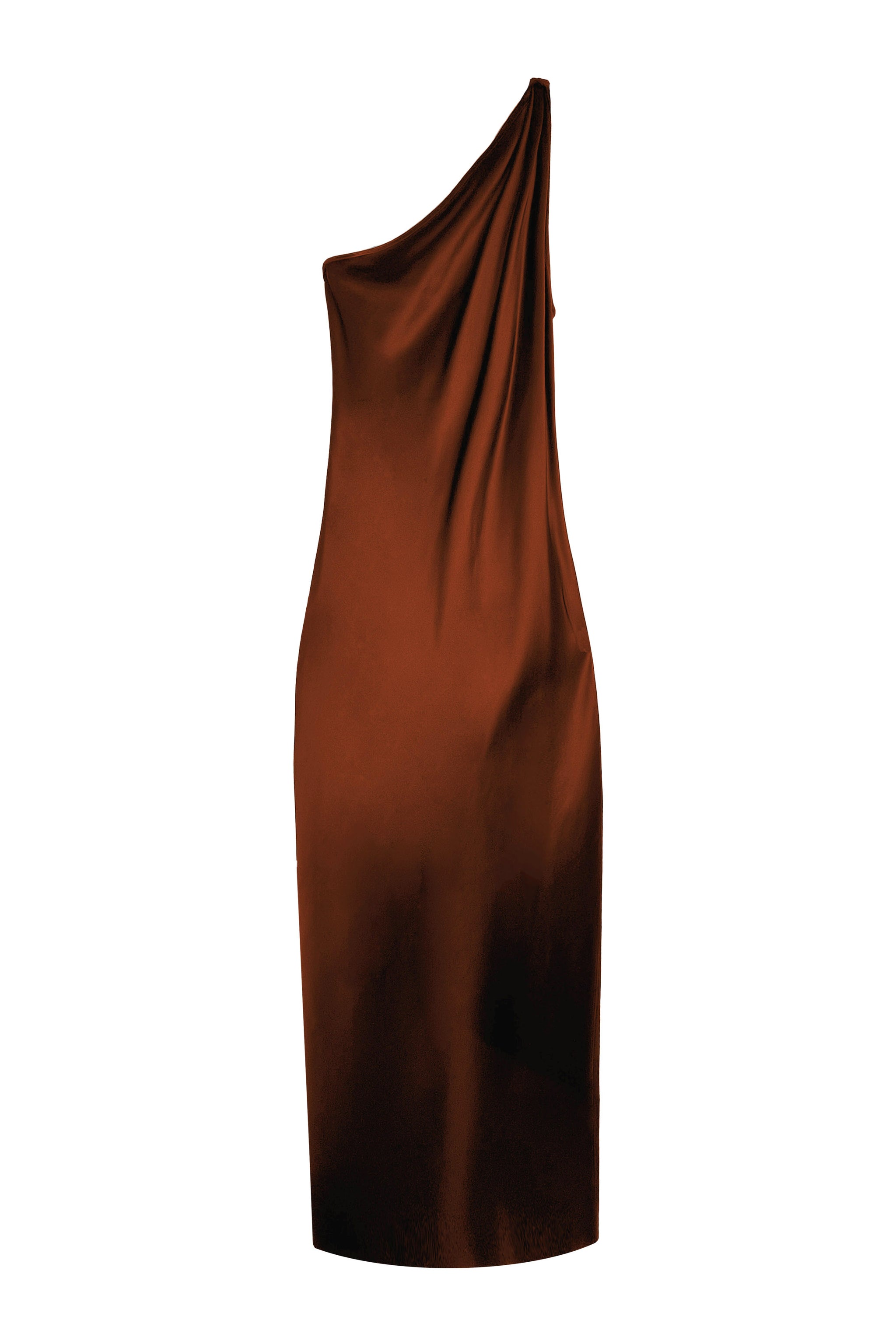 BM Single Shoulder Cone Dress - Chocolate KES BM Single Shoulder Cone Dress - Chocolate KES