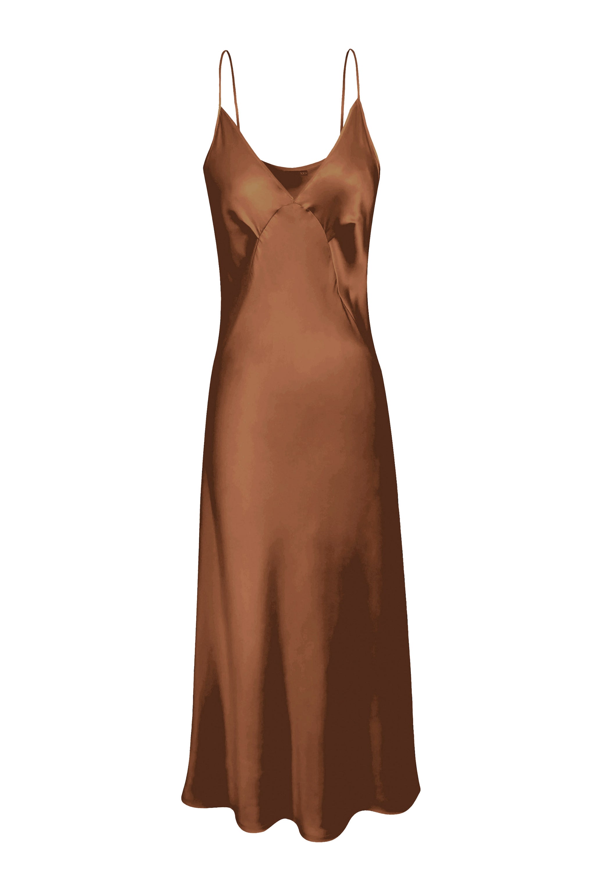 Brown Silk Slip Dress | Slip Dress | KES Brown Silk Slip Dress | Slip Dress | KES