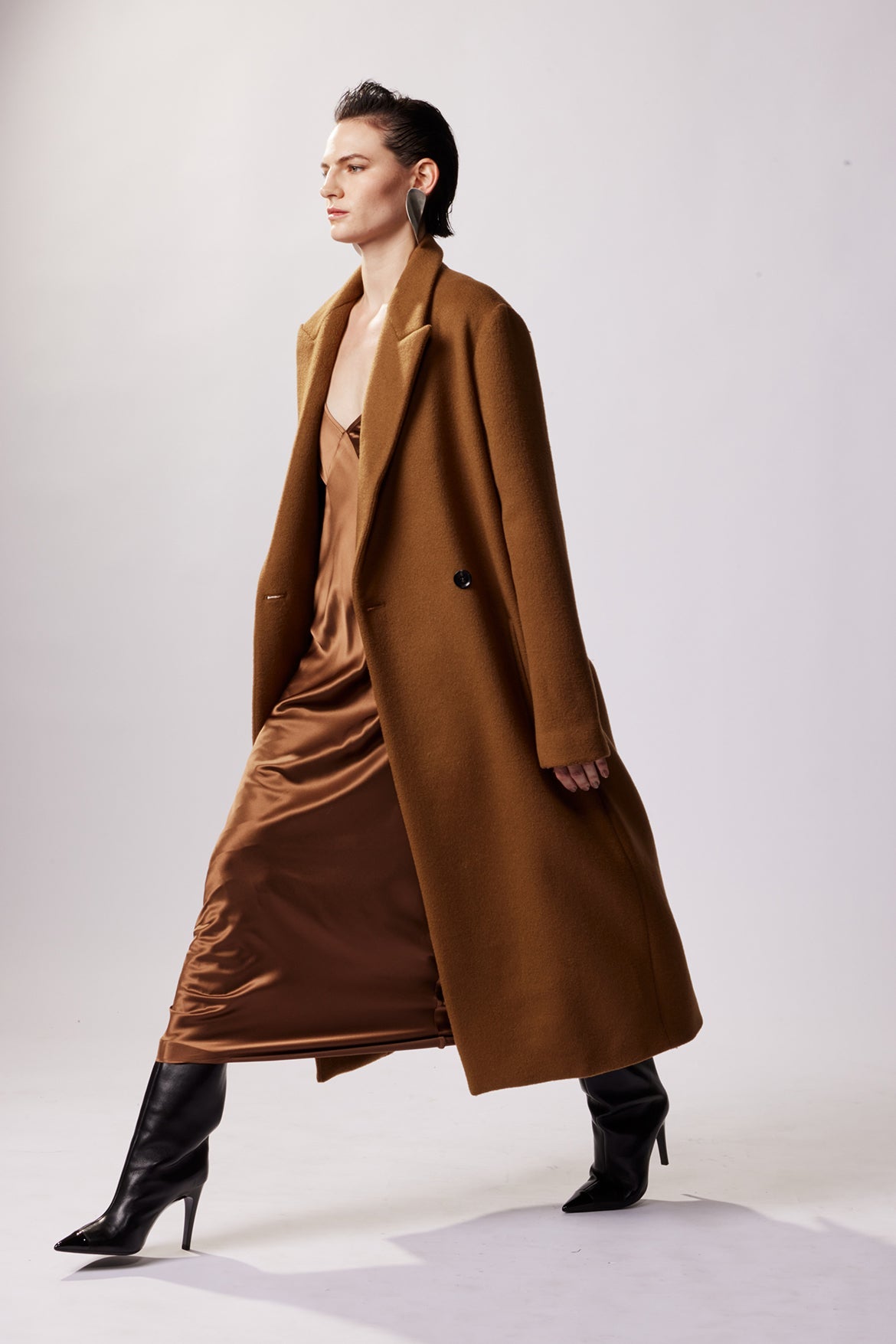 Brown Silk Slip Dress | Slip Dress | KES Brown Silk Slip Dress | Slip Dress | KES