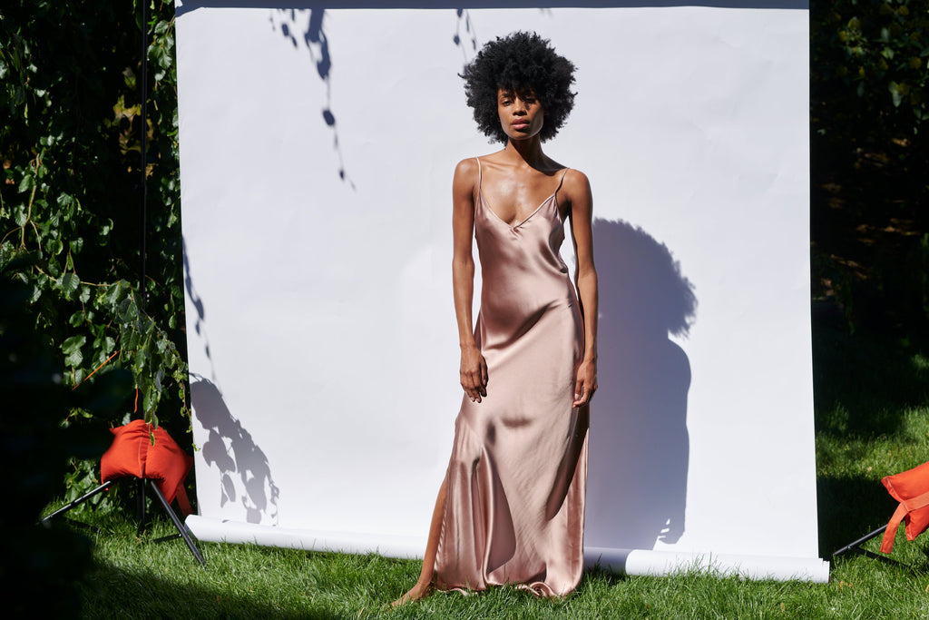 BM Full Length Slip Dress with Slit
