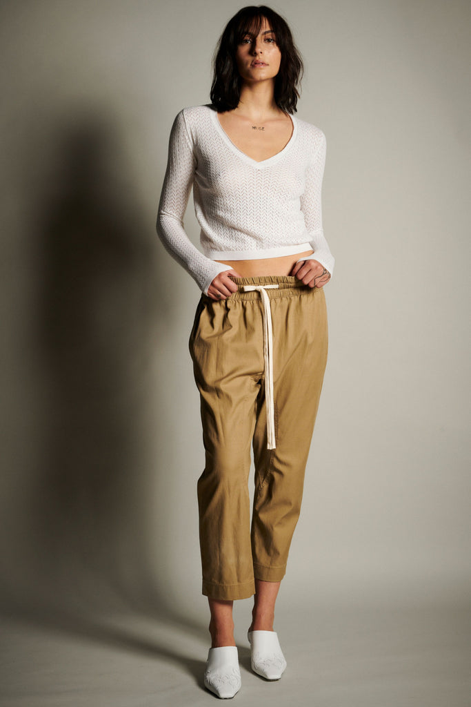 Cotton Jogger Pants with Gusset - Faun - KESNYC.COM