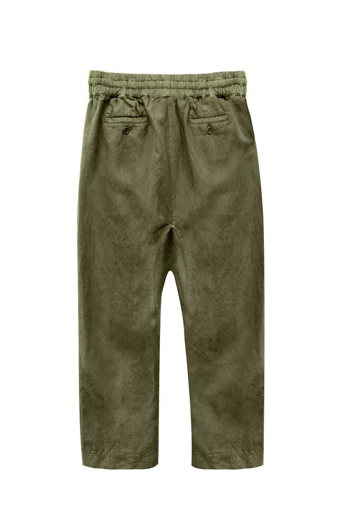 Cotton Jogger Pants with Gusset - Olive - KESNYC.COM