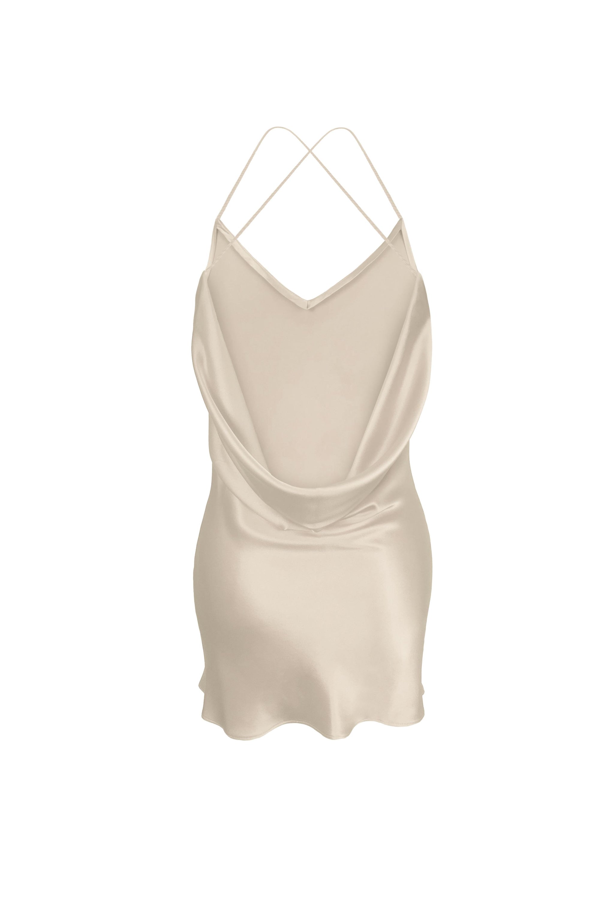 Off-White Short Silk Slip Dress | Mini Silk Dress