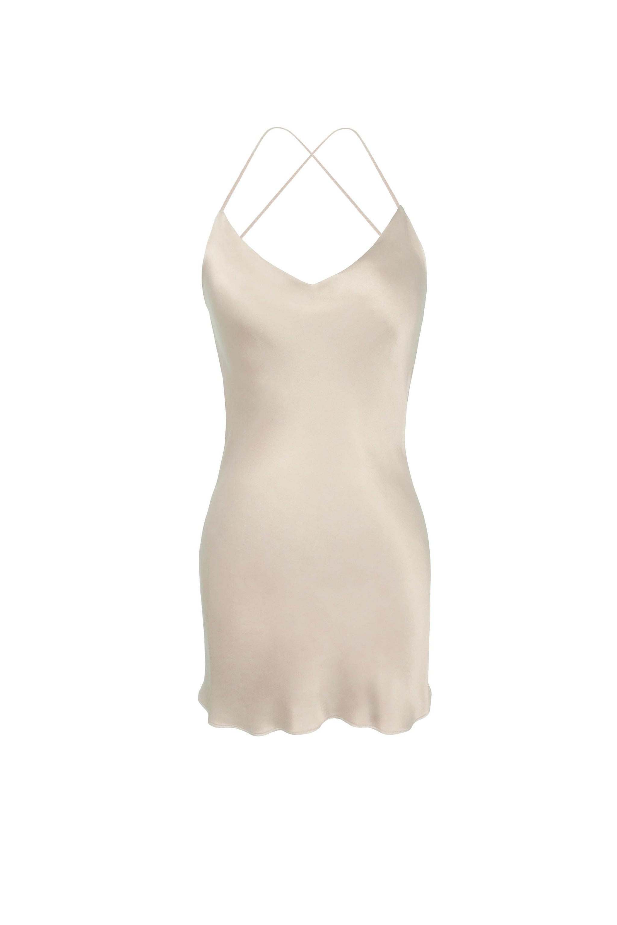 Off-White Short Silk Slip Dress | Mini Silk Dress | KES