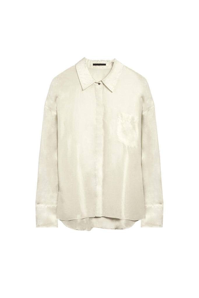 Oversized Habotai Button Down - Limestone - KESNYC.COM