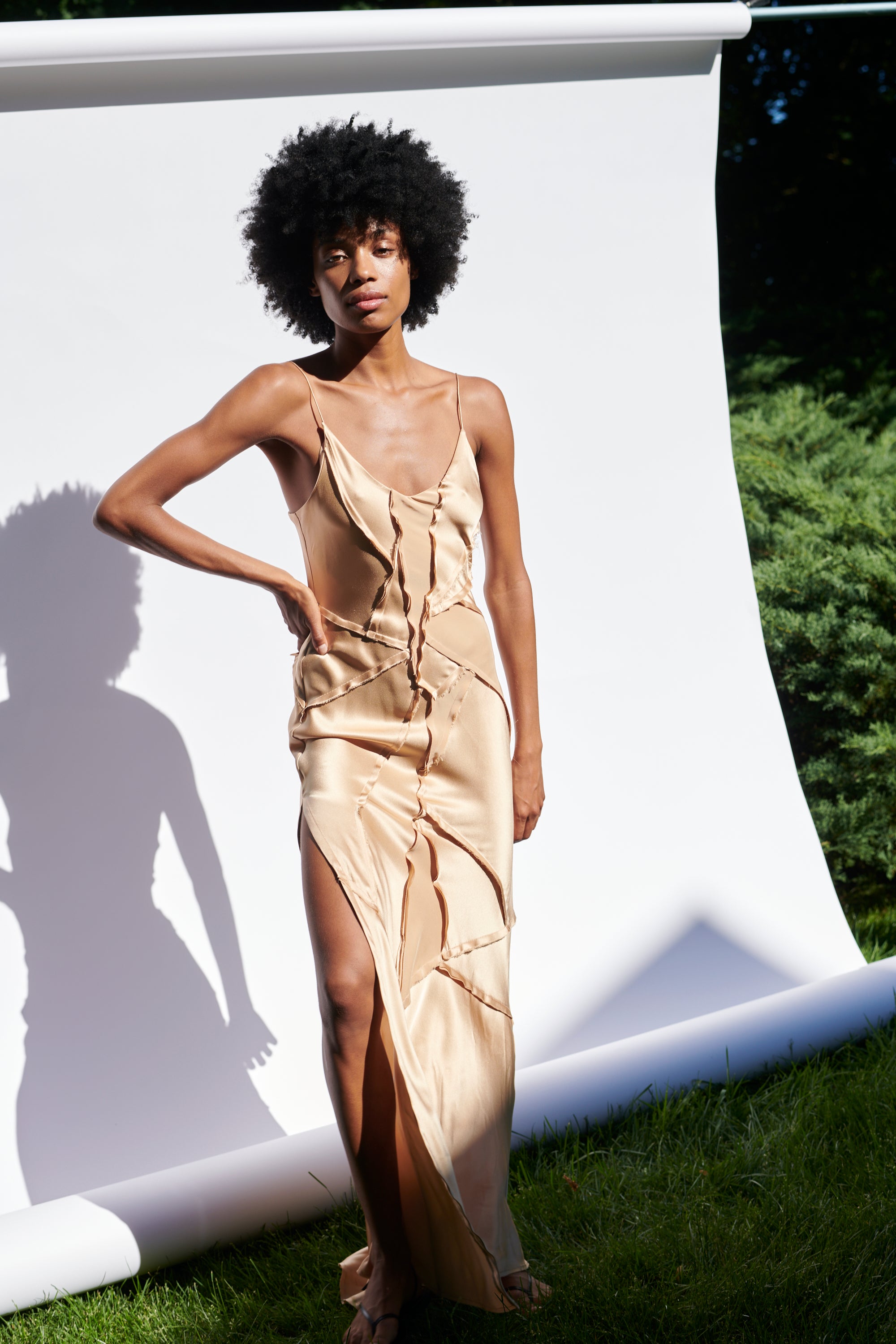 Patchwork Silk Slip Dress | Made To Order Ethical Fashion | KES