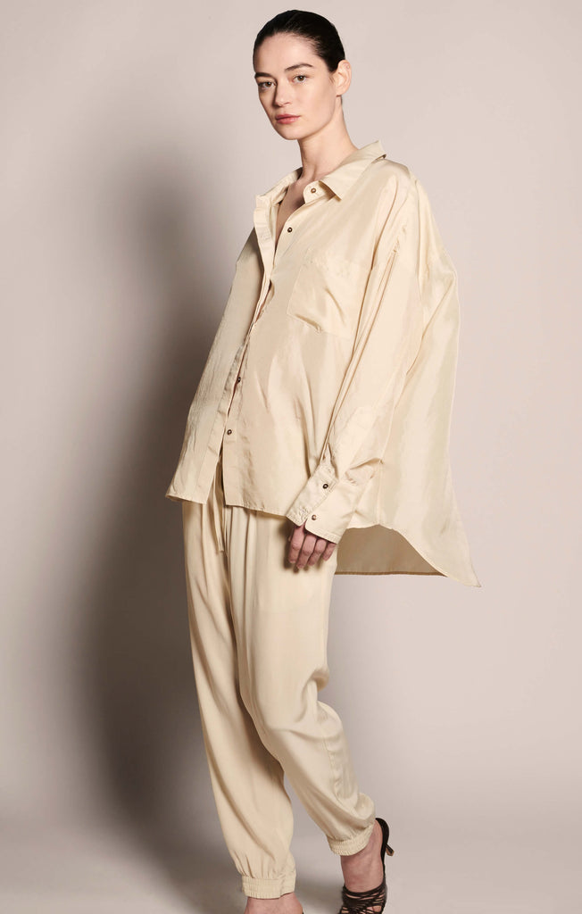 Silk Jogger Pants - Military - KESNYC.COM