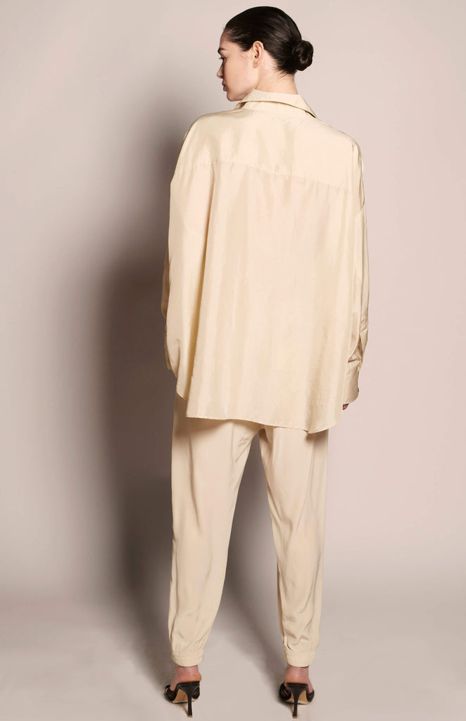 Silk Jogger Pants - Military - KESNYC.COM
