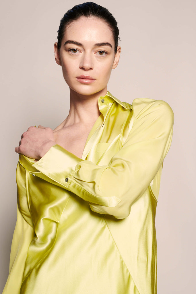 Slim Button Up Shirt - Limestone - KESNYC.COM
