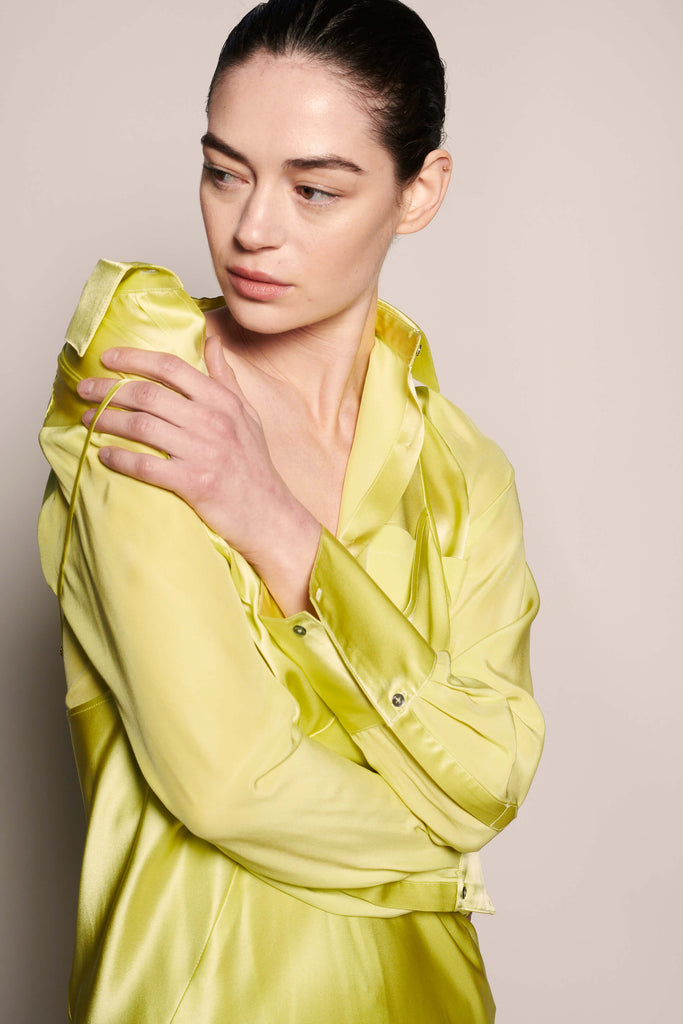 Slim Button Up Shirt - Limestone - KESNYC.COM