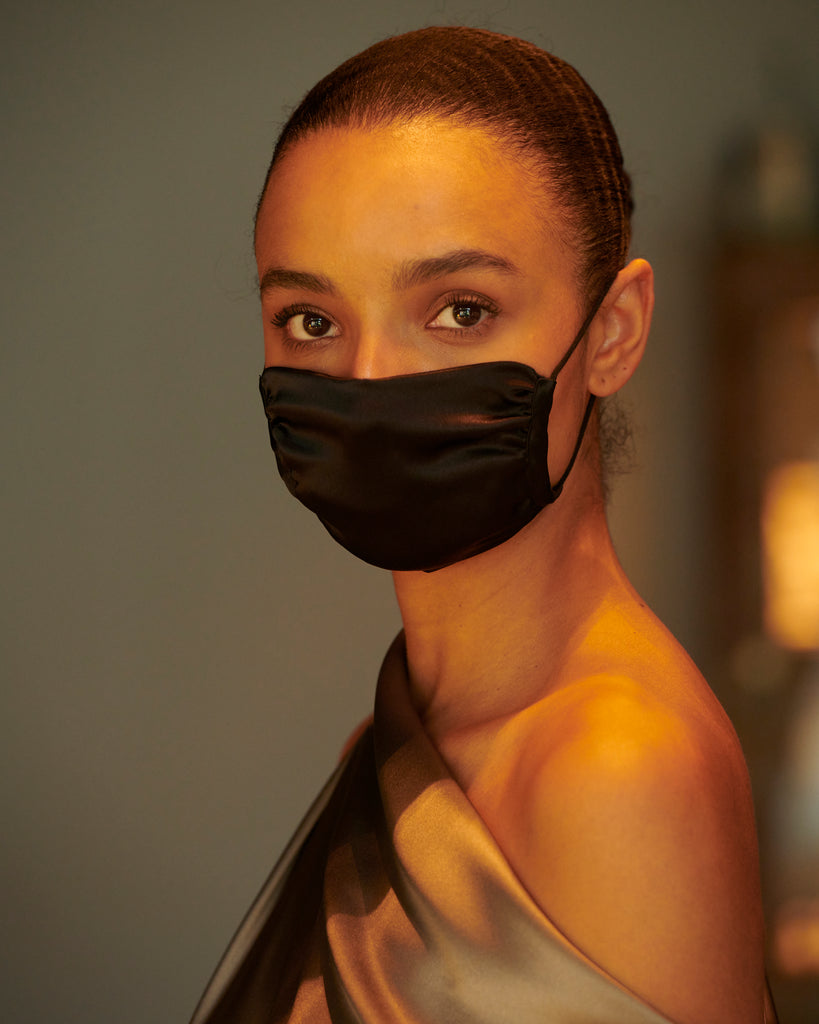 Peace Face Covering - Black Silk (2 in 1 Pack) - KESNYC.COM