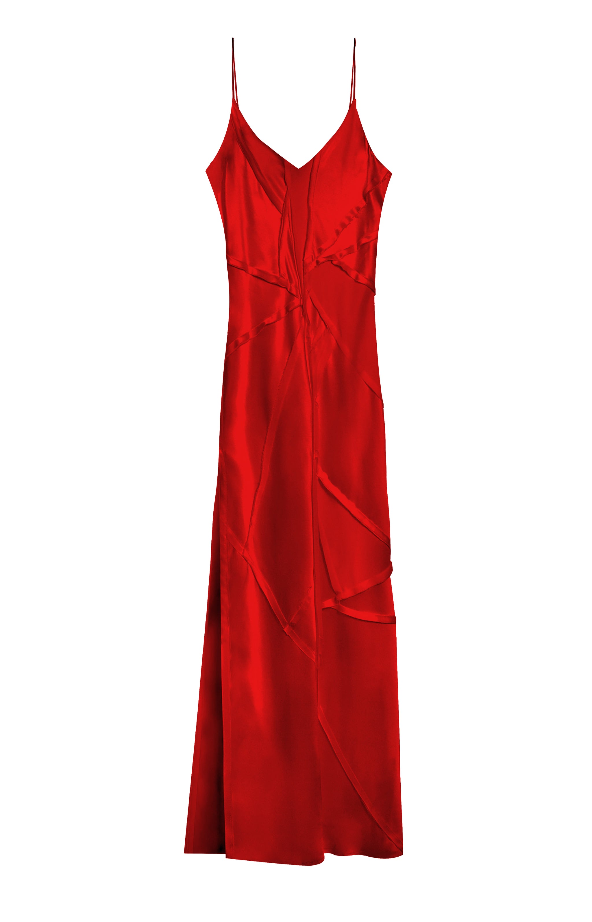 Elongated Recycled Dress with Slit - Crimson KES Elongated Recycled Dress with Slit - Crimson KES