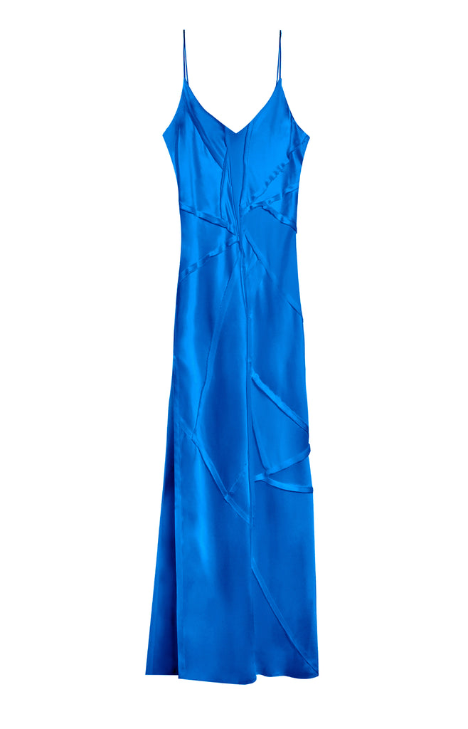Elongated Recycled Dress with Slit - Marine KES Elongated Recycled Dress with Slit - Marine KES