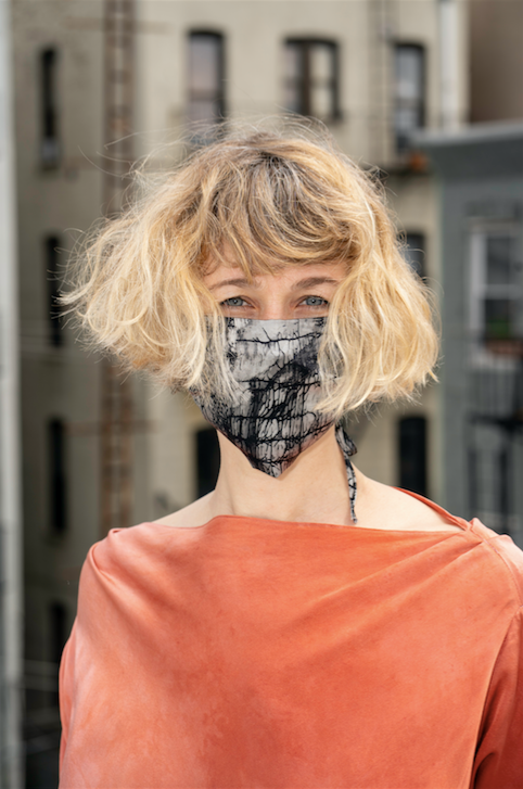 The Original Sustainable Washable Face Covering - Black Handkerchief Print - KESNYC.COM