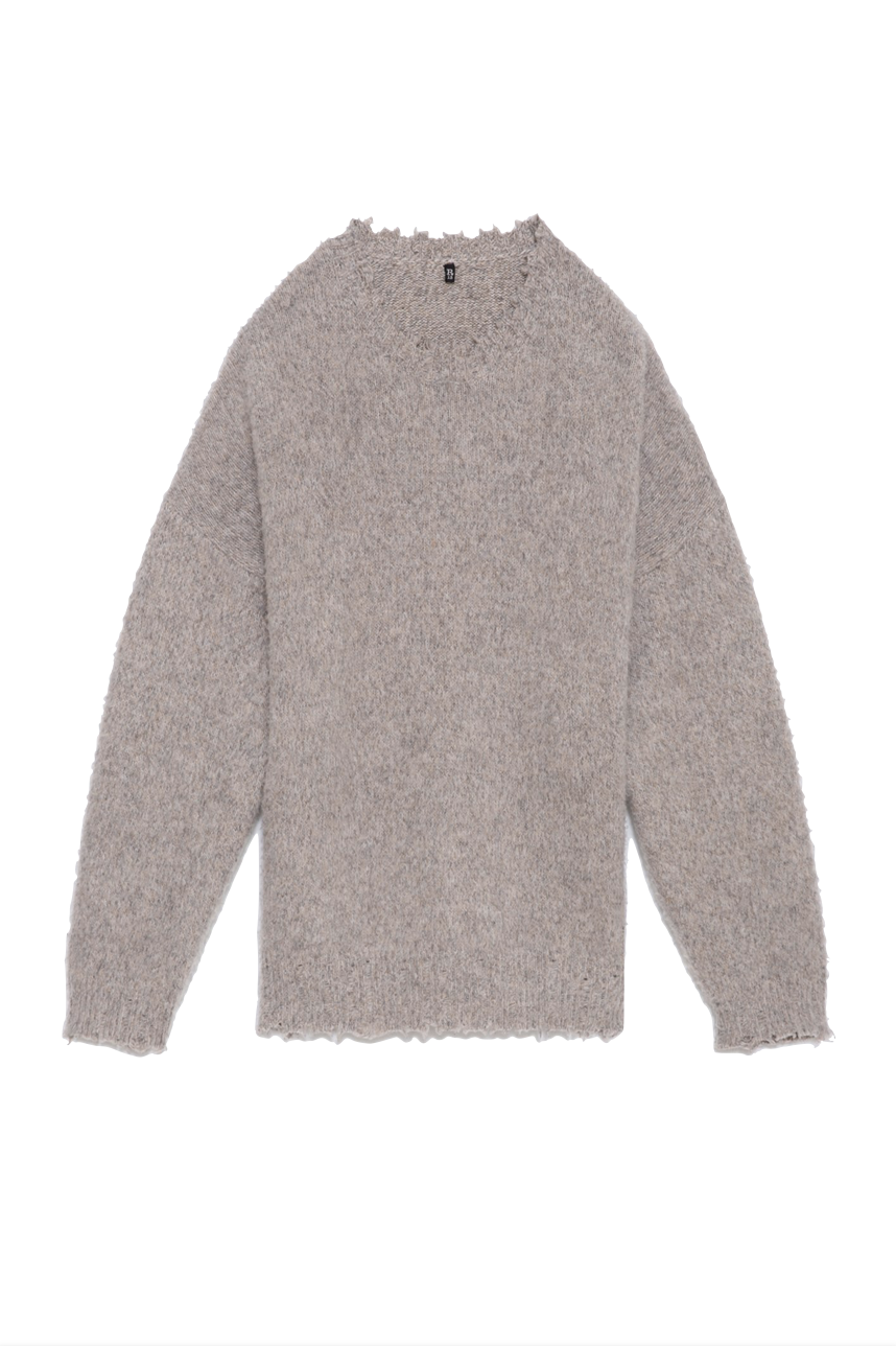 R13 Oversized Sweater | Heather Grey Merino | KES NYC