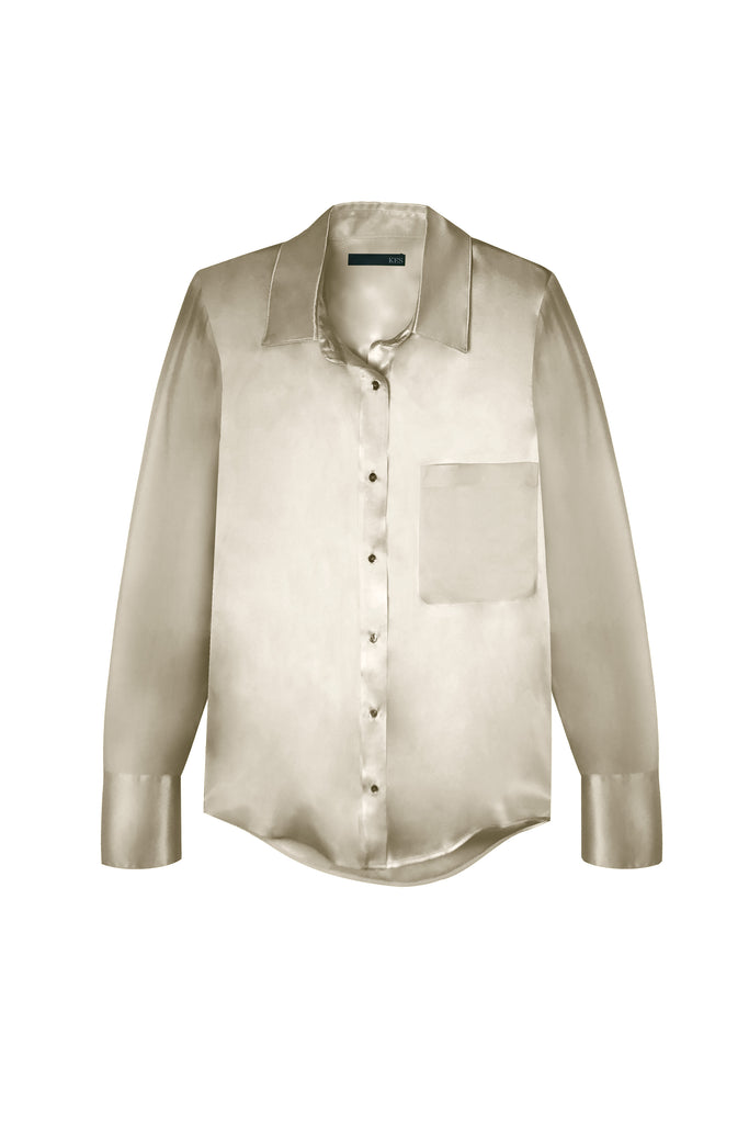 Slim Button Up Shirt - Limestone - KESNYC.COM