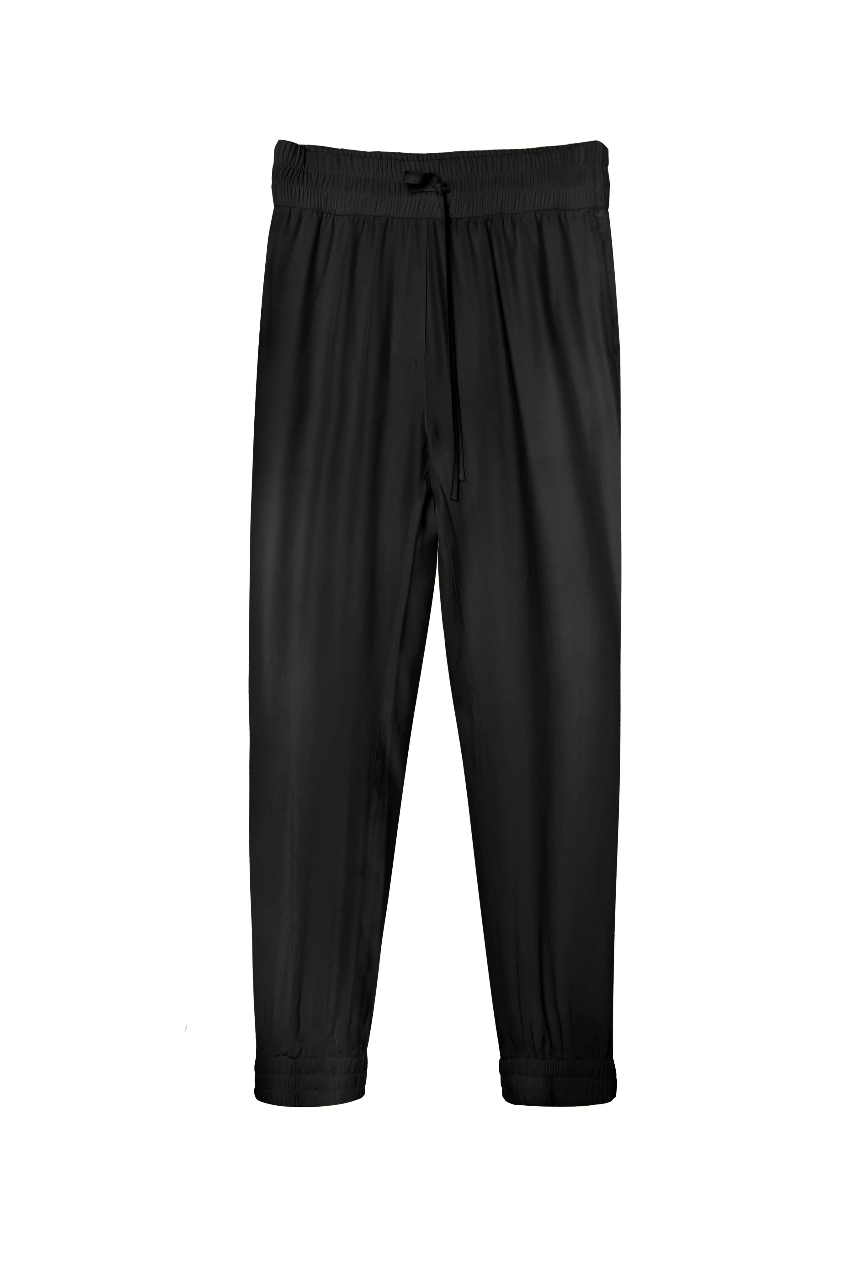 Silk Jogger Pants - Black