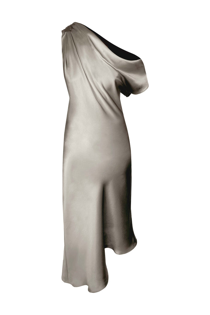 venus one shoulder dress VENUS GOWN - ONE SHOULDER CHIFFON DRESS