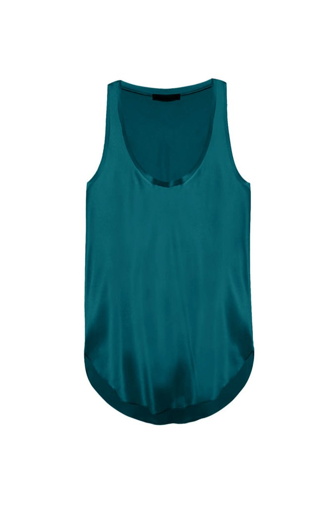 Raw Edge Tank Top - Teal - KESNYC.COM