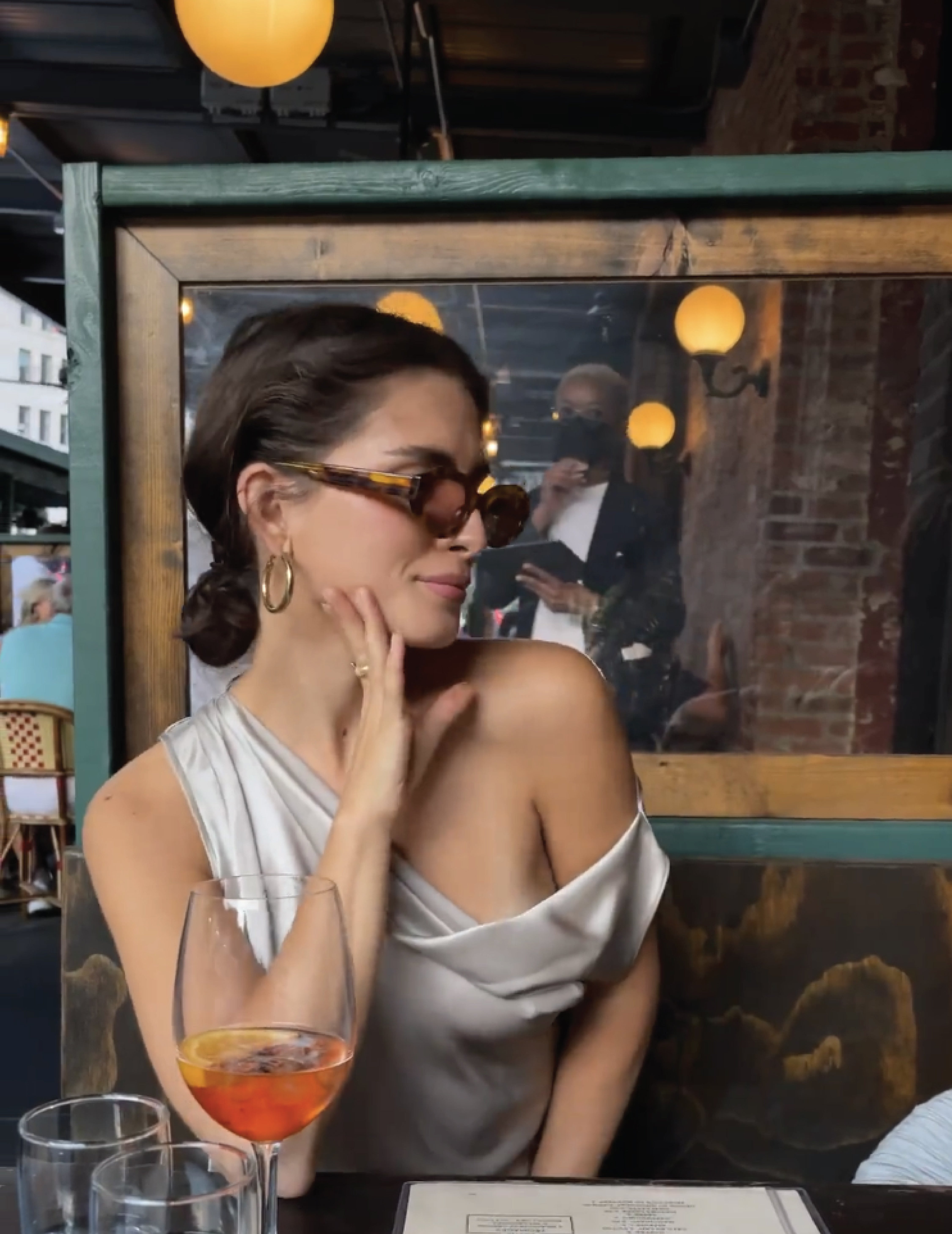 Chloe Cleroux in The Venus Drop Shoulder Dress