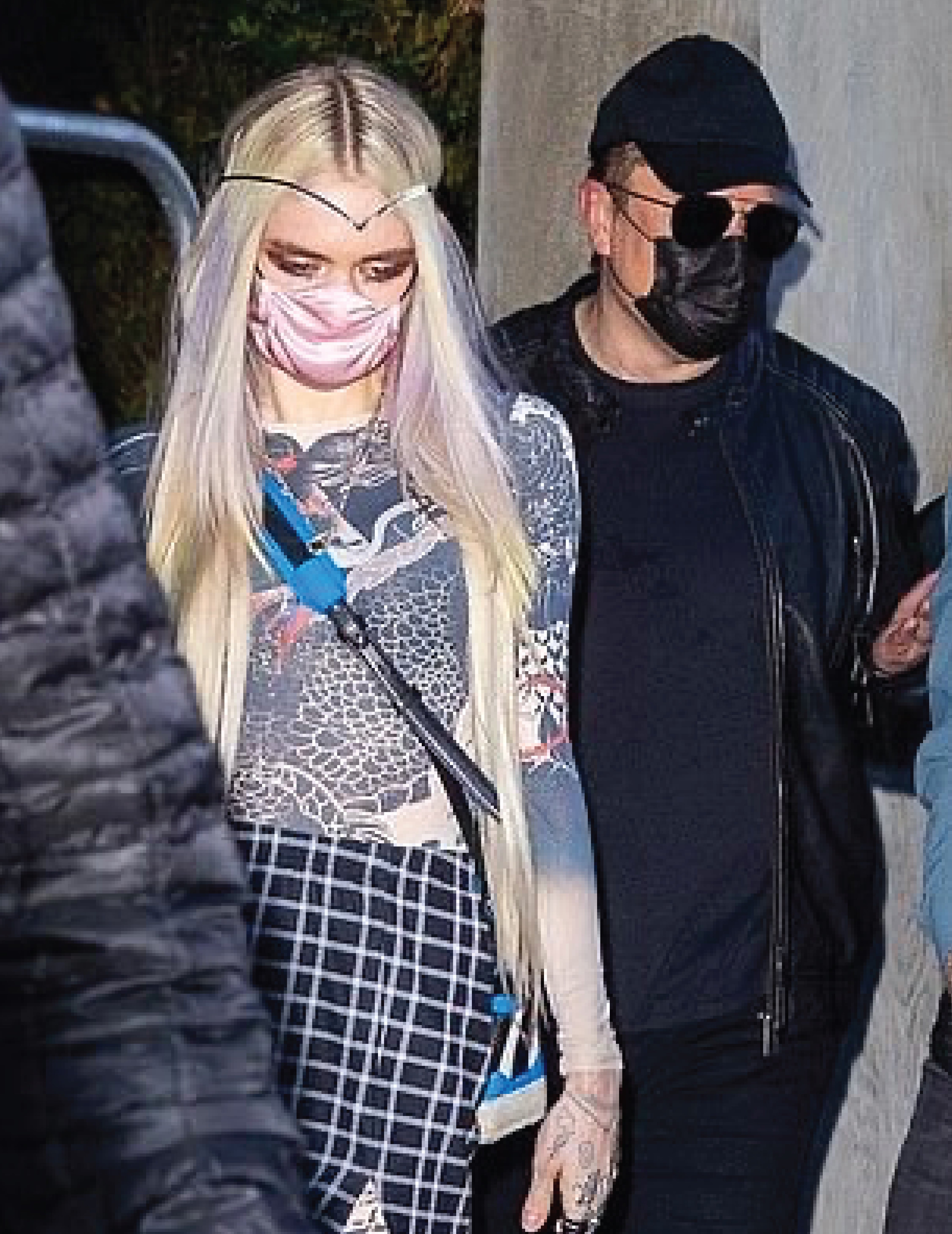 Grimes in KES Peace Silk Mask in Light Pearl