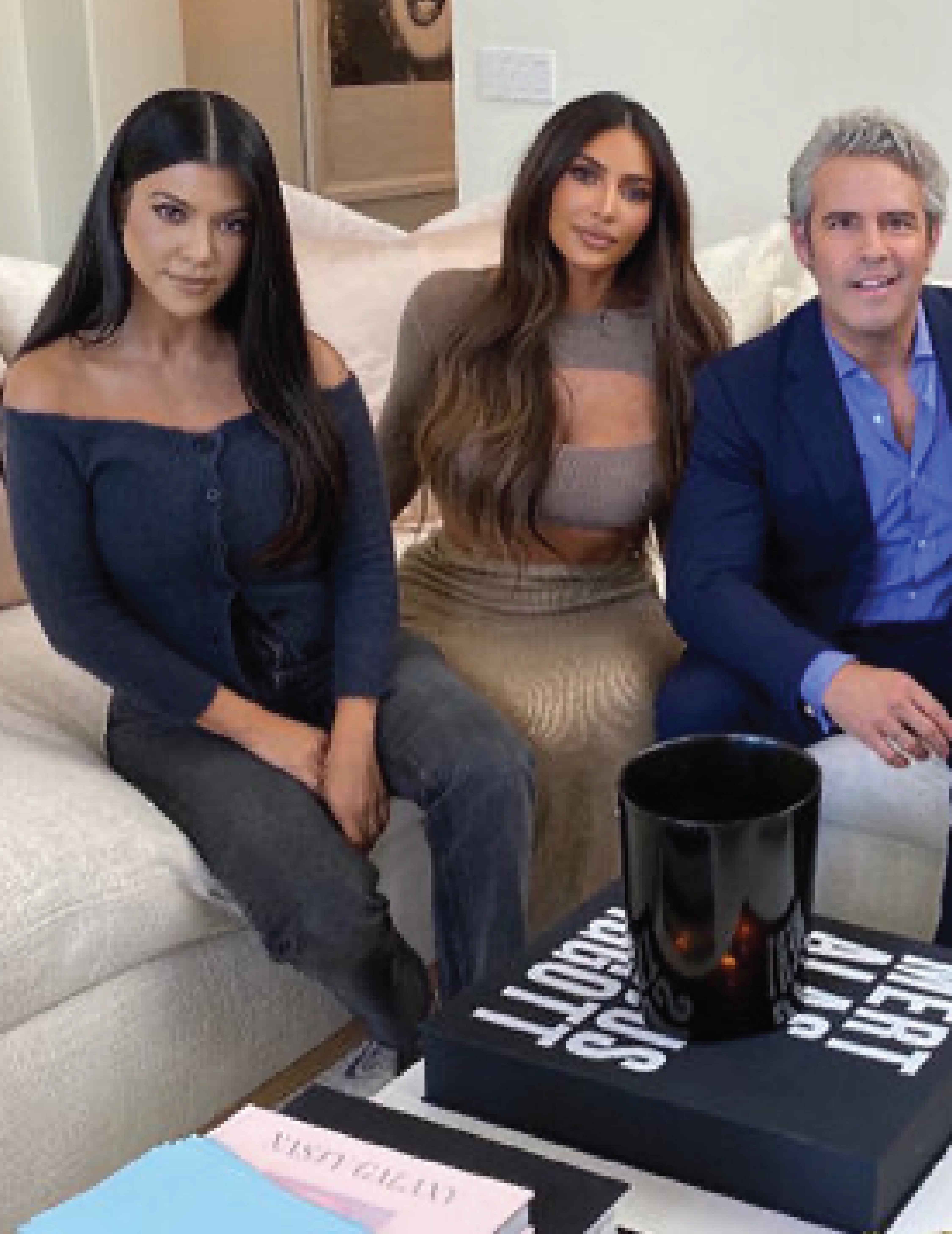 Kourtney Kardashian in KES Piper Cashmere Button Down Sweater