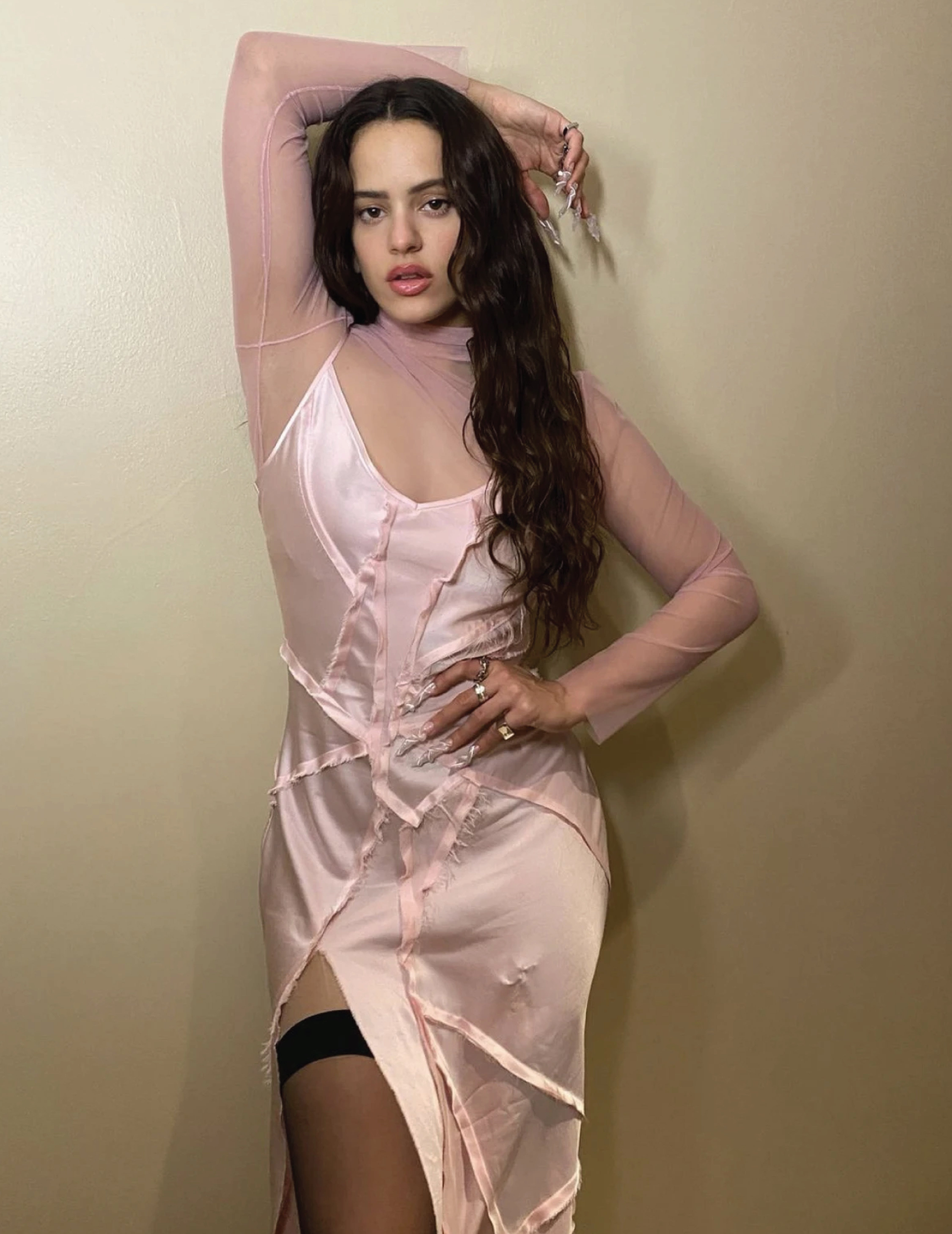 La Rosalia in KES Elongated Recycled Dress in Light Pearl