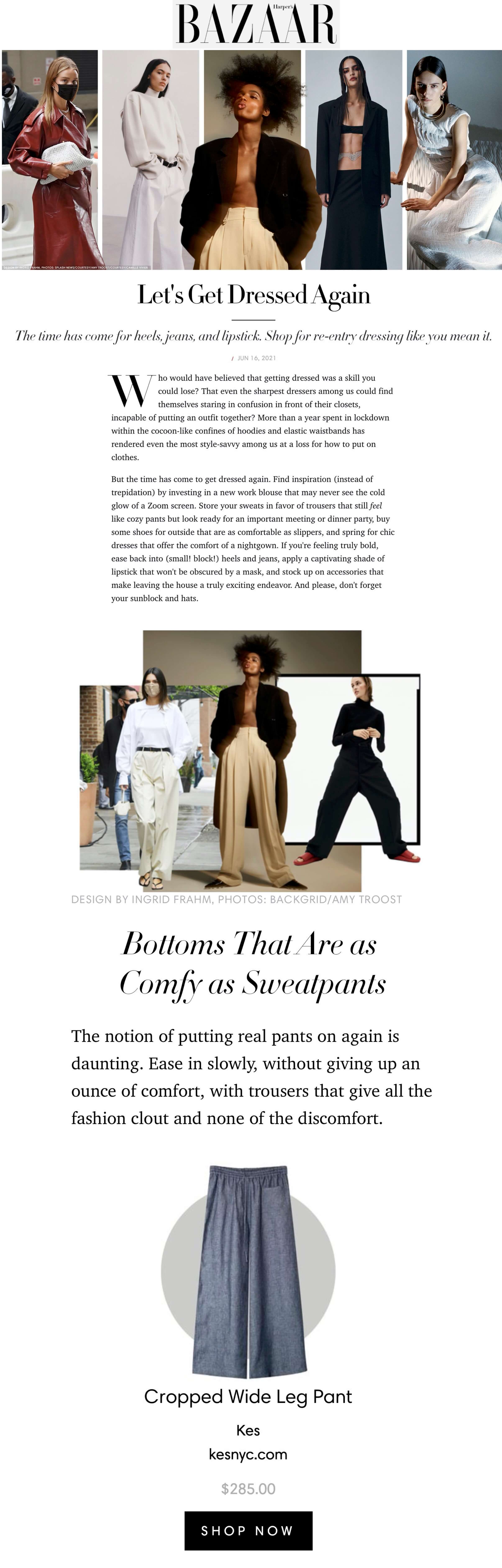 KES PRESS: HARPERS BAZAAR, Lets Get Dressed Again
