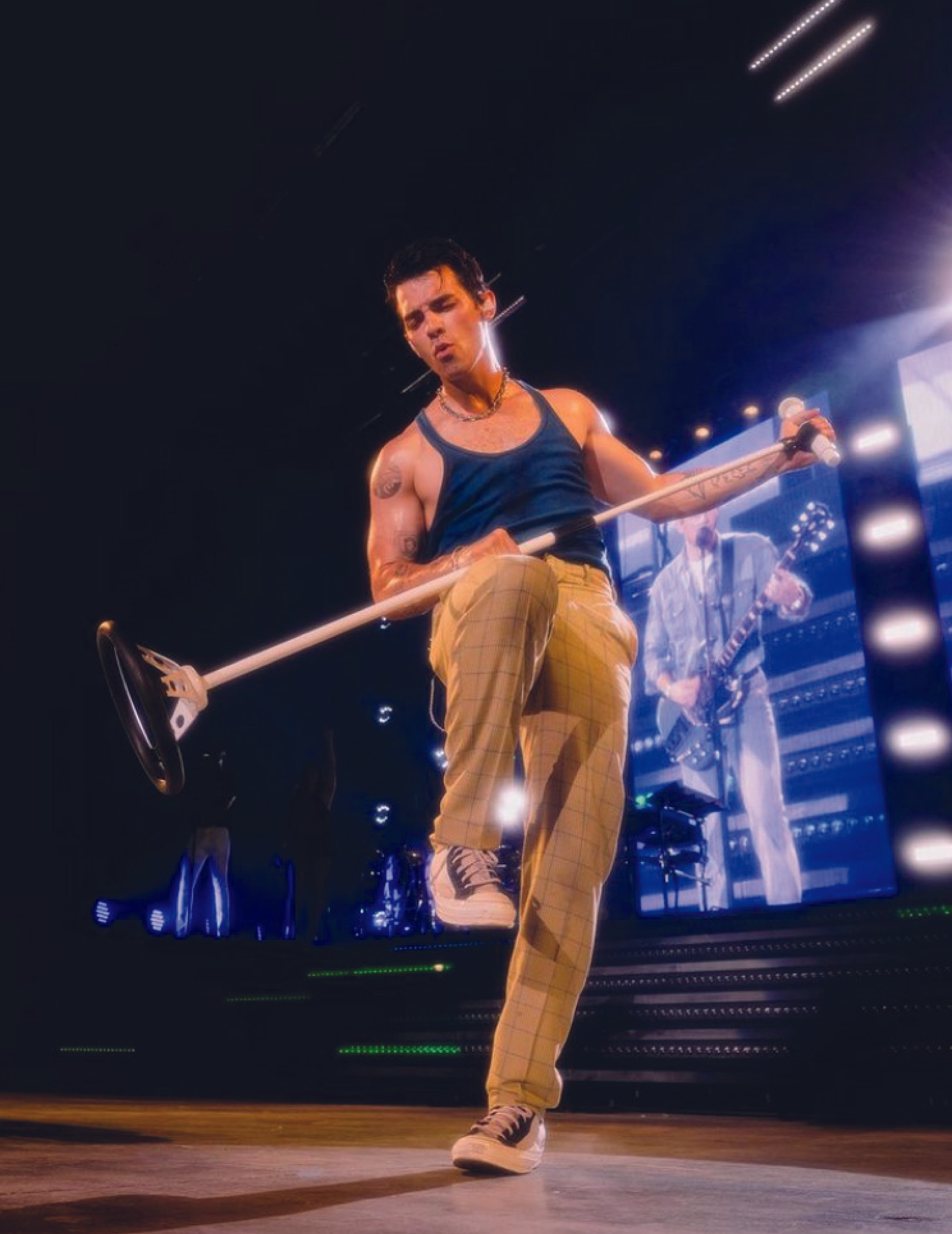 Joe Jonas wearing KES Eve Ribbed Tank Top