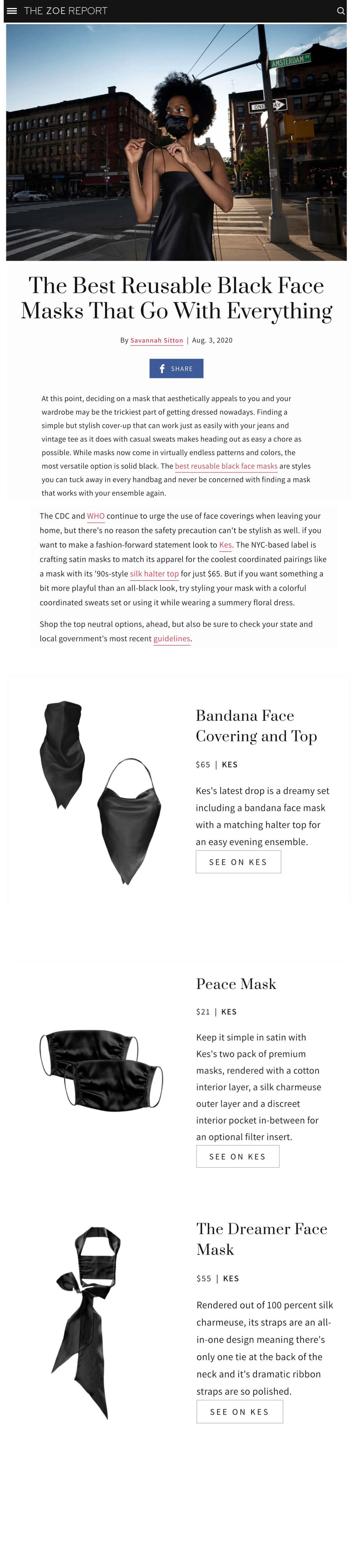 KES PRESS: TZR, The Best Reusable Black Face Masks