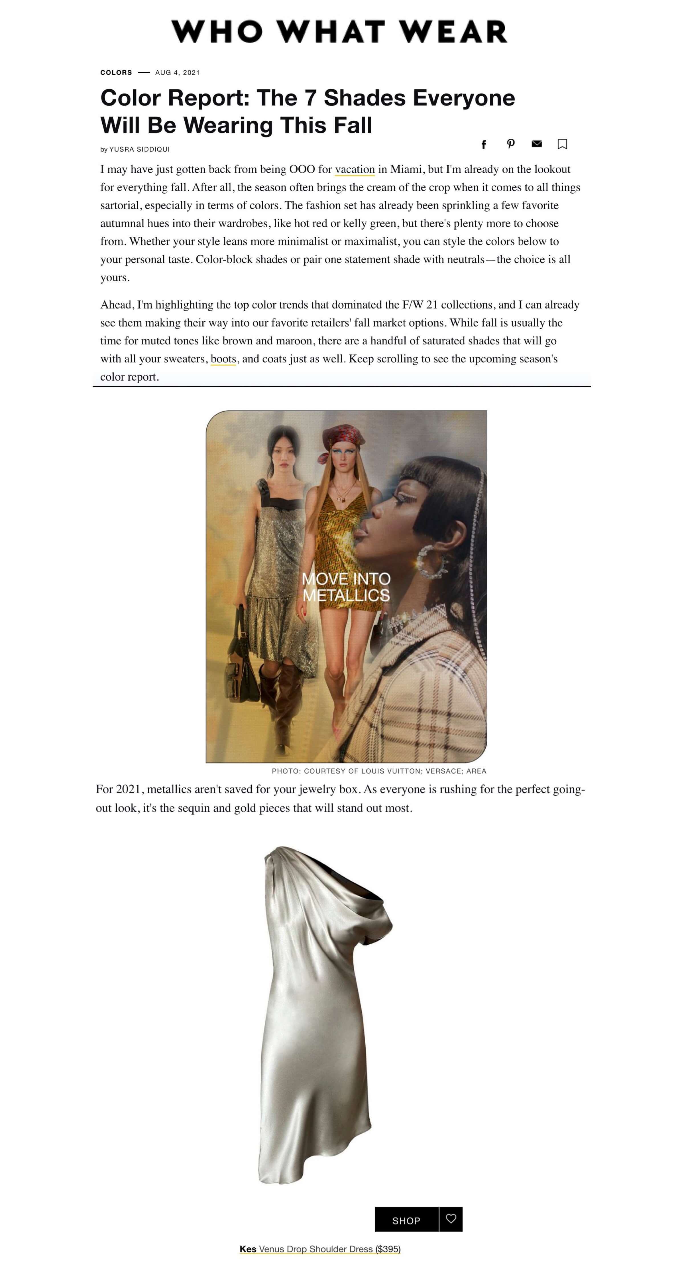 KES PRESS: Who What Wear, Color Report: The 7 Shades Everyone Will be Wearing This fall