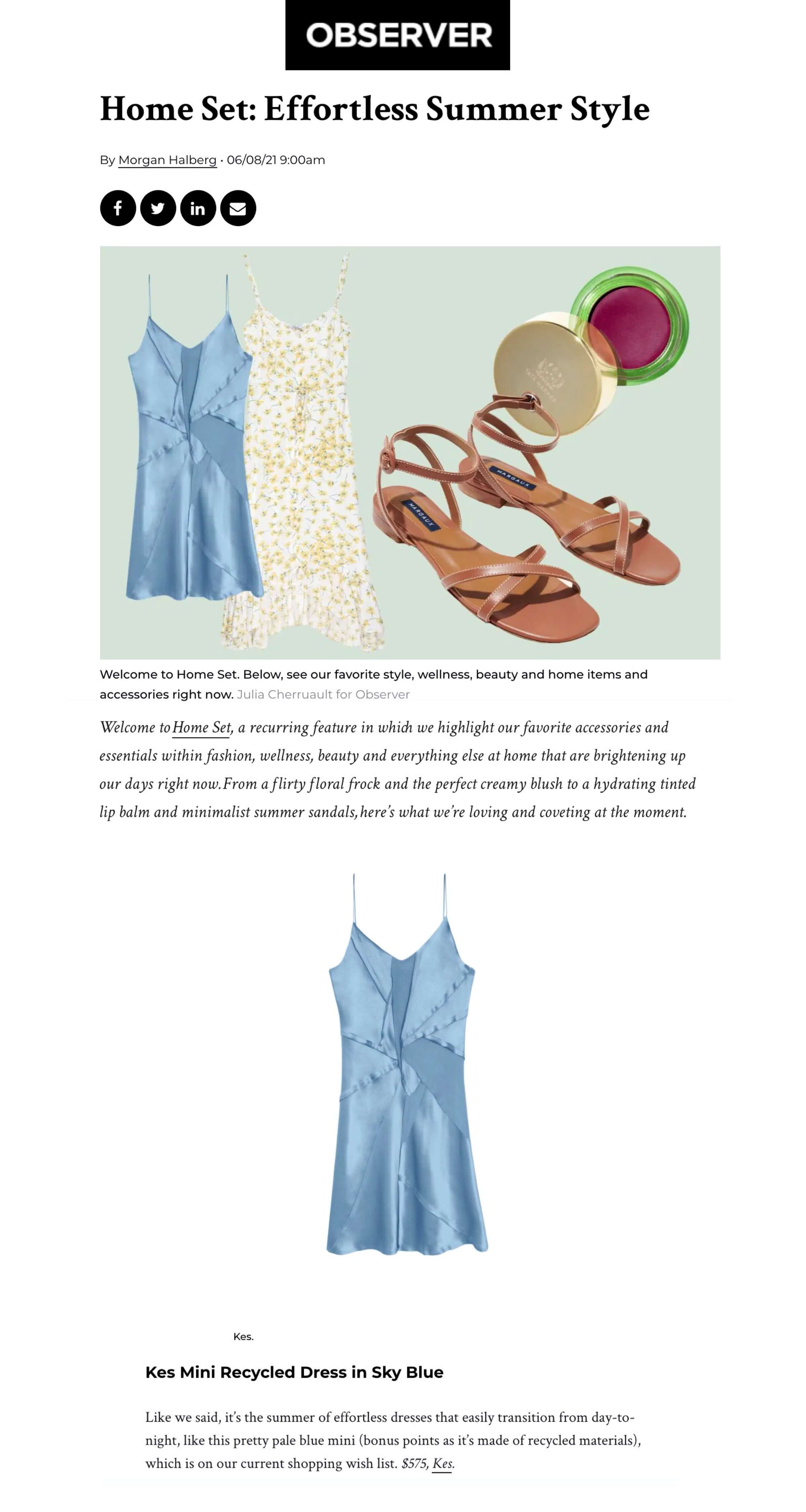 KES PRESS: OBSERVER Home Set: Effortless Summer Style