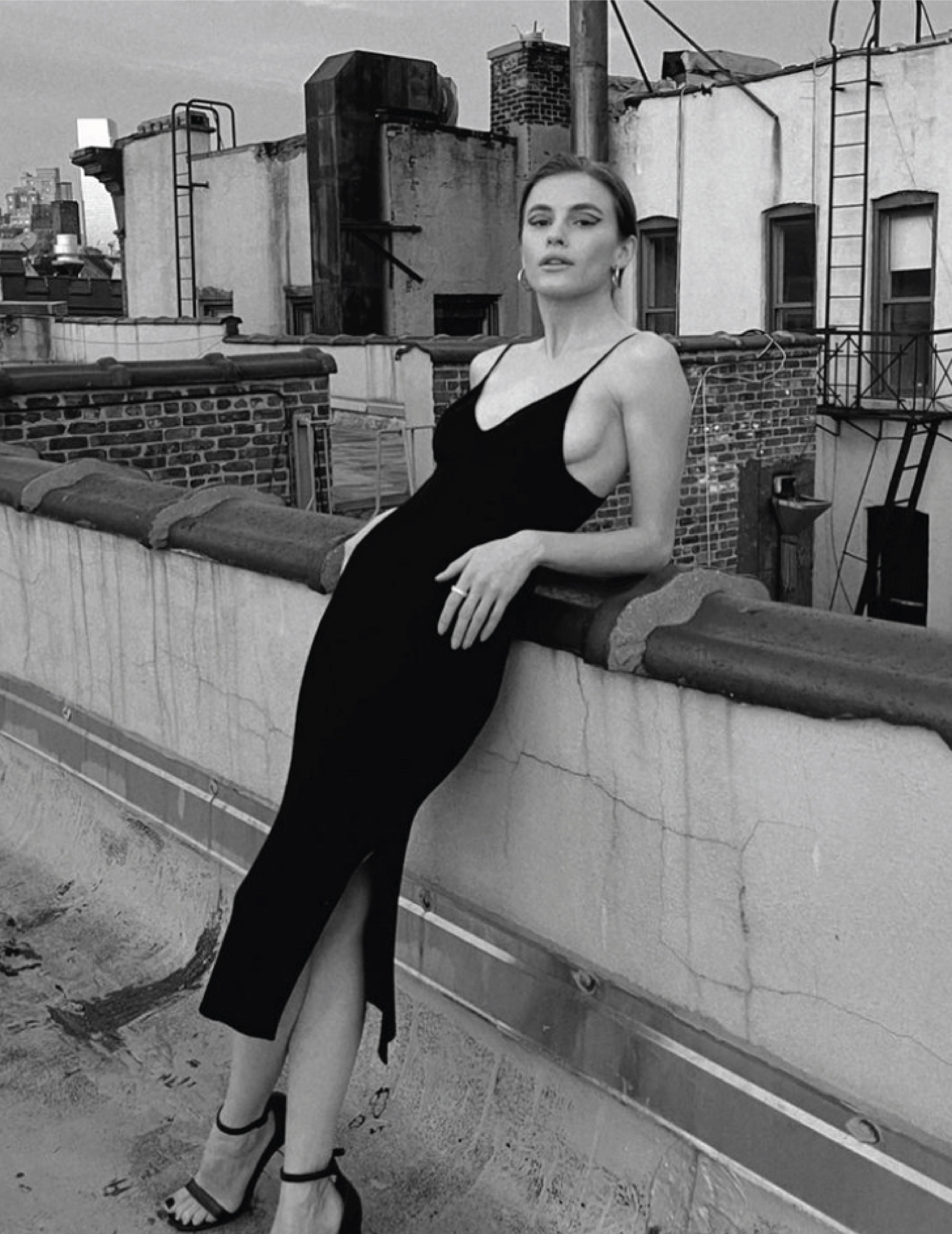 Zoe Isabella  in KES Alis Full Length Knitted Slip Dress