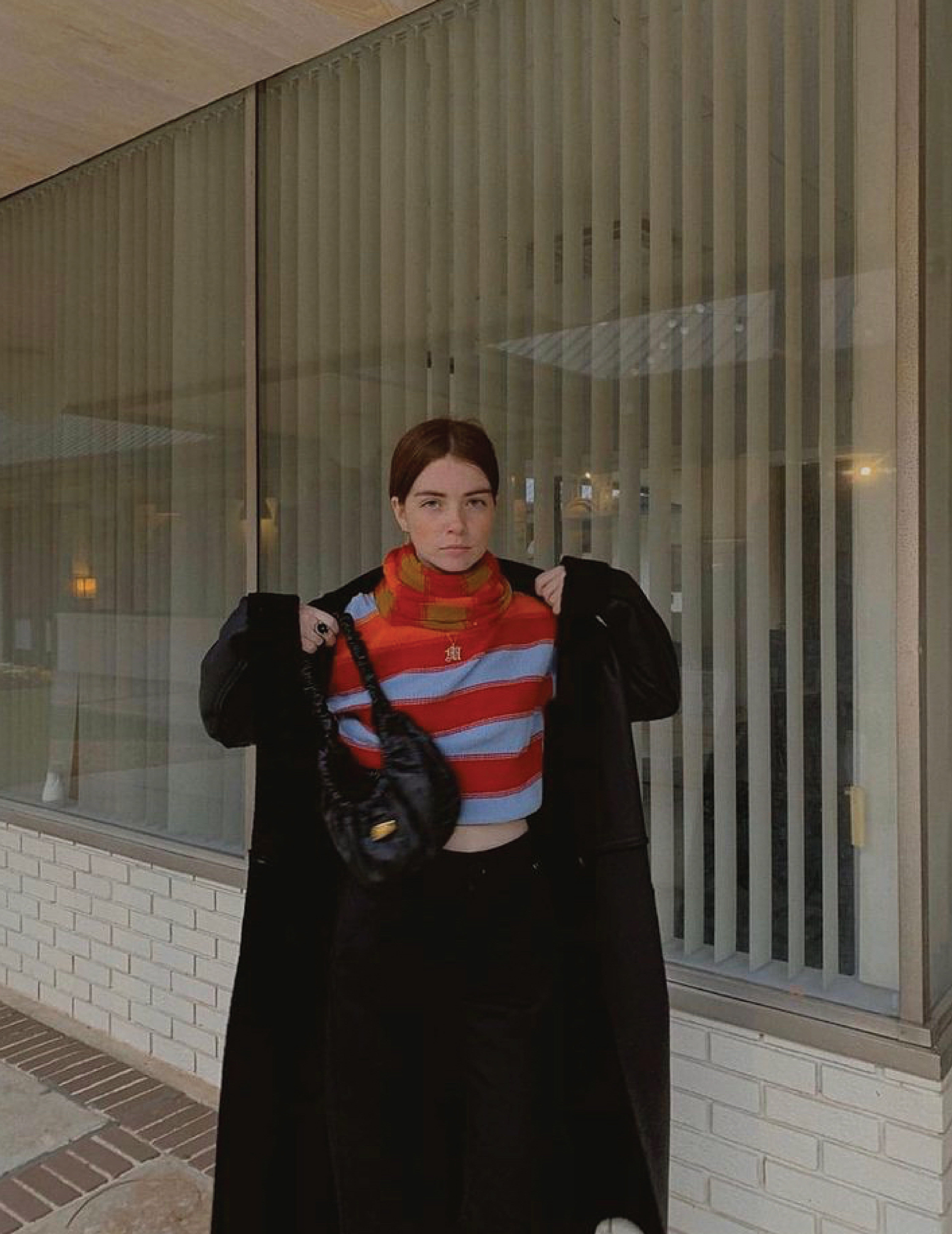 Molly Blutstein in KES Modern Rouel Reversible Shearling