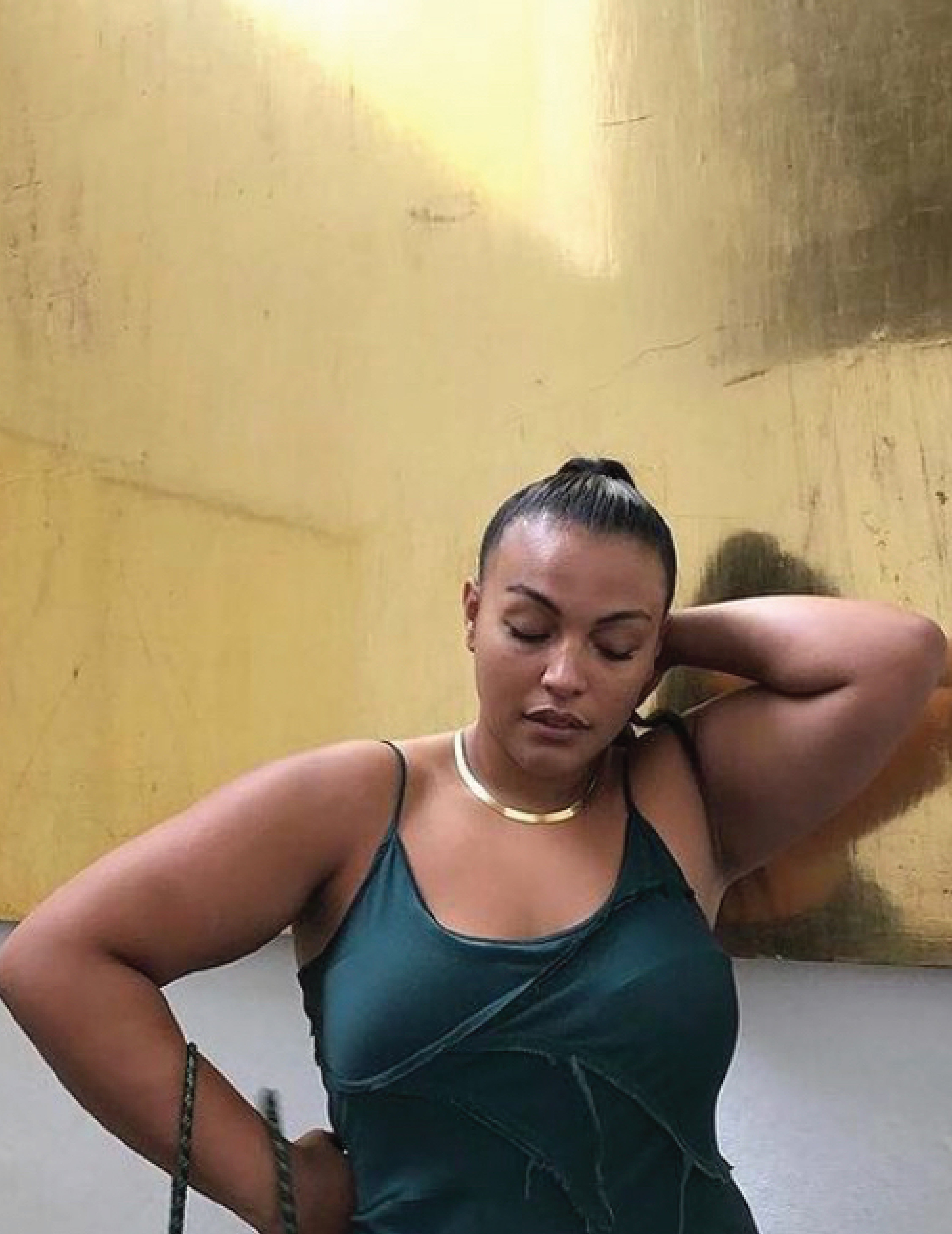 Paloma Elsesser in KES Wave Recycled Slip Dress