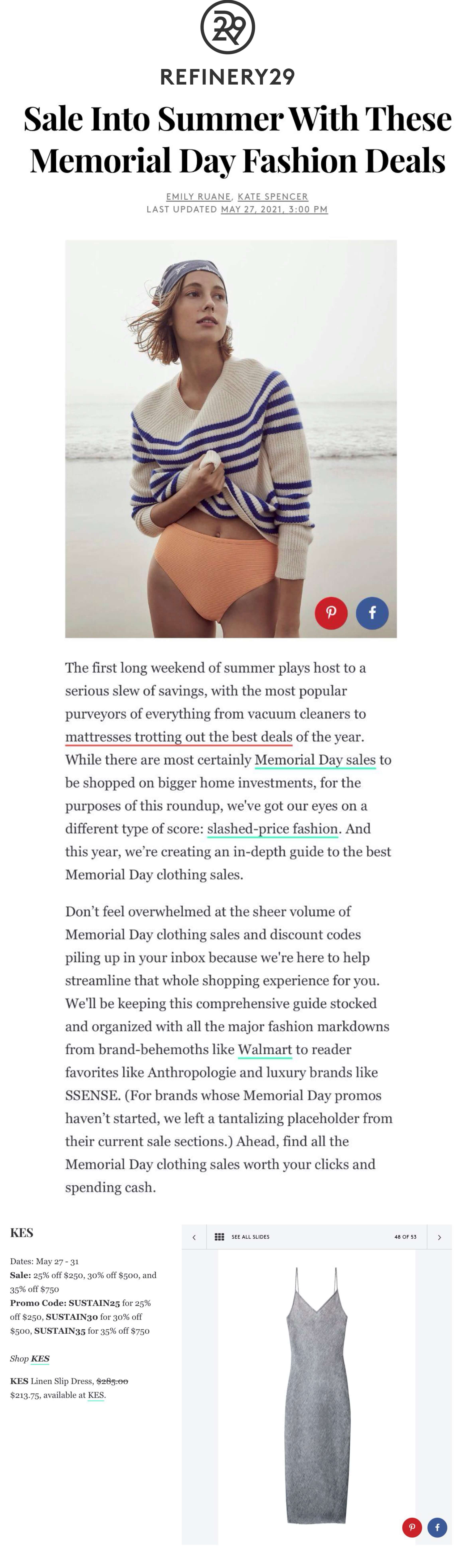 KESPRESS: Refinery 29 - Sale into Summer