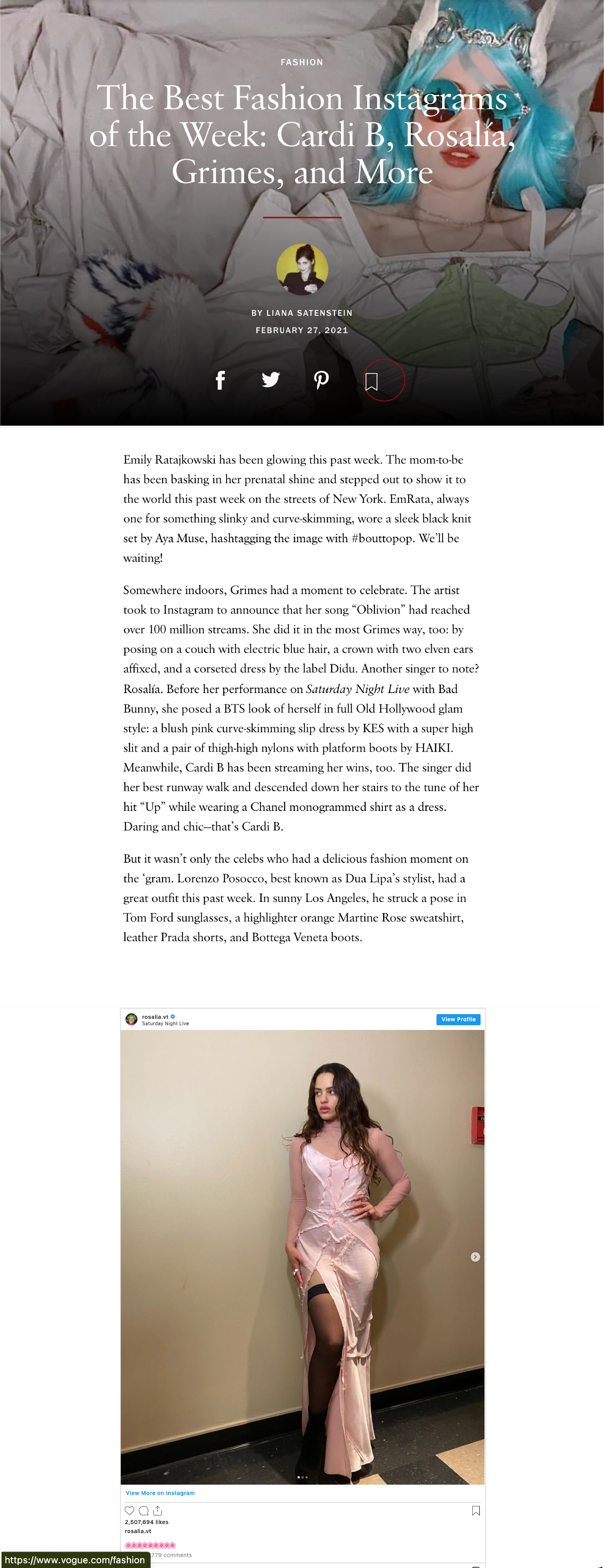 KES PRESS: VOGUE The Best Fashion Instagrams of the Week