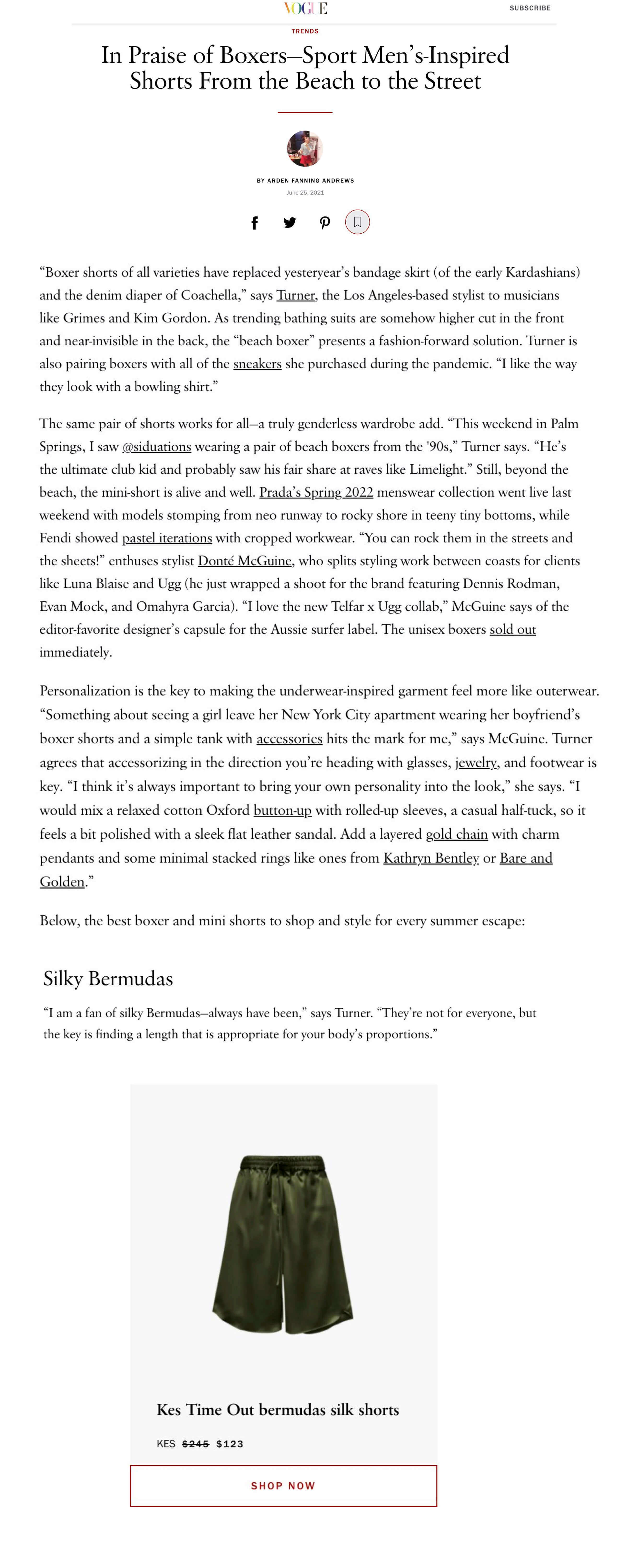 KES PRESS: VOGUE, In Praise of Boxers